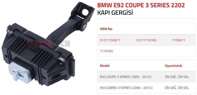 KAPI GERGİSİ E92-E93 COUPECABRIO 2005-2013
