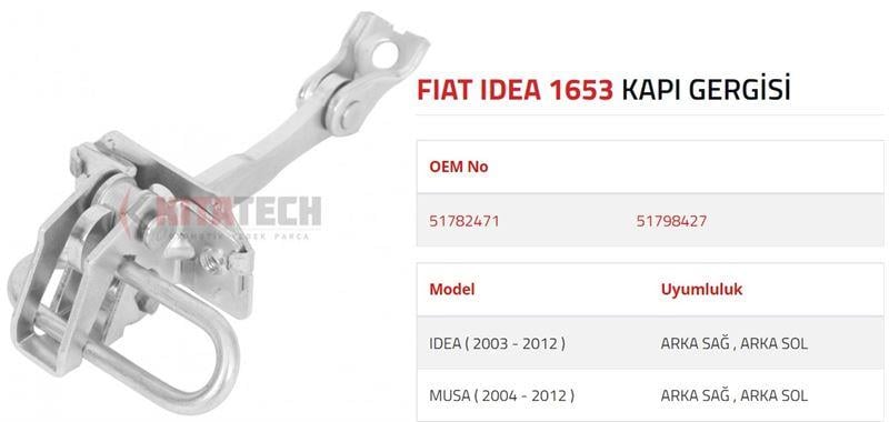 KAPI GERGİSİ FIAT IDEA  LANCIA MUSA ARKA 2003-2012