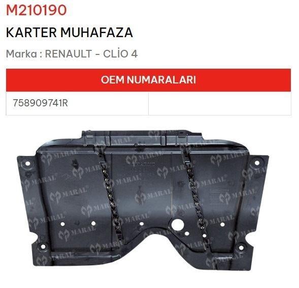 KARTER MUHAFAZASI CLIO IV SEDAN 758909741R