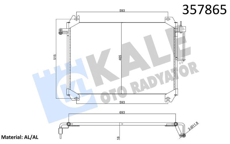 KLİMA RADYATÖRÜ CHEVROLET TRAILBLAZER - SAAB 9-7X AL/BRZ KURUTUCUSUZ