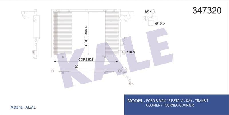KLİMA RADYATÖRÜ COURIER 1.5 TDCI 14> KA 1.2 VTI 16> 