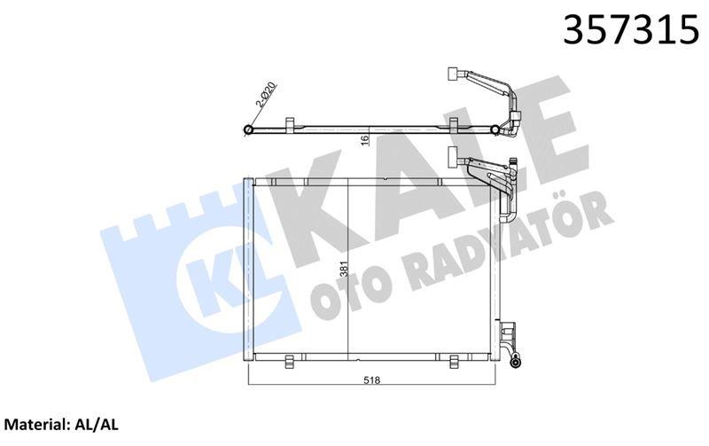 KLİMA RADYATÖRÜ FORD TRANSIT COURIER / TOURNEO COU RIER AL/BRZ KURUTUCUSUZ