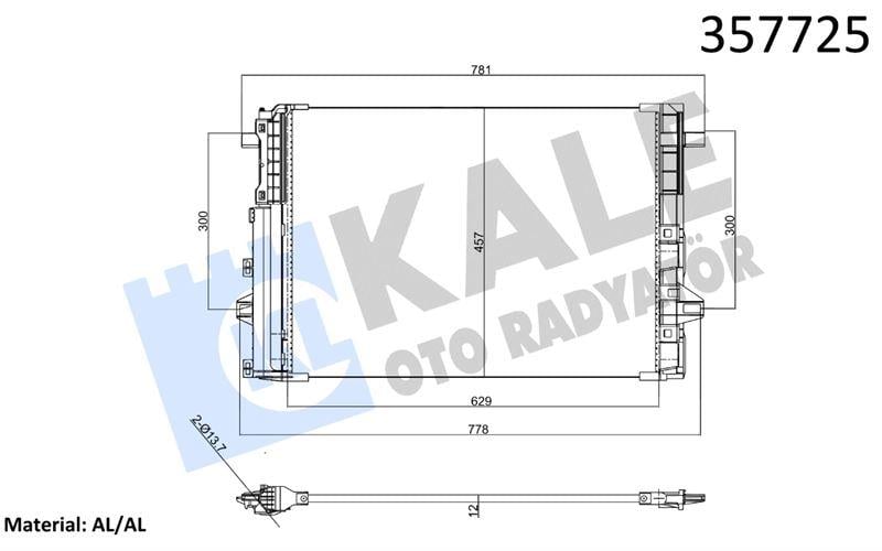 KLİMA RADYATÖRÜ INFINITI Q30 / QX30 - MERCEDES BEN Z A-SERISI AL/BRZ KURUTUCULU