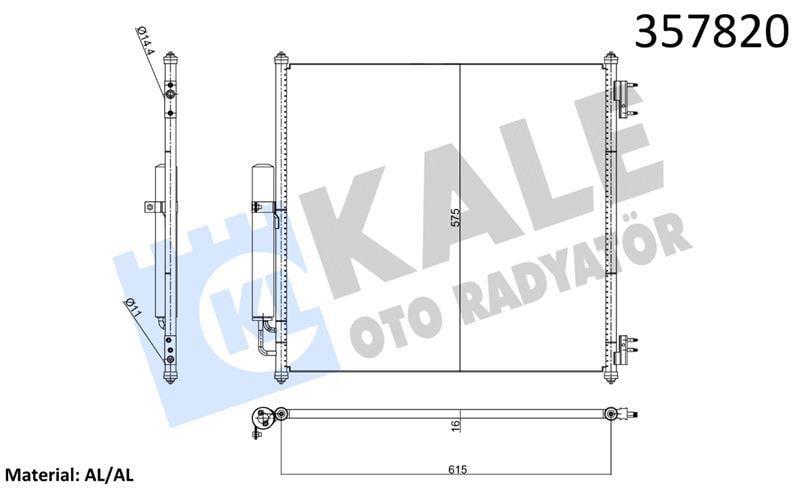 KLİMA RADYATÖRÜ LAND ROVER DEFENDER / DISCOVERY V / RANGE ROVER IV AL/BRZ KURUTUCULU