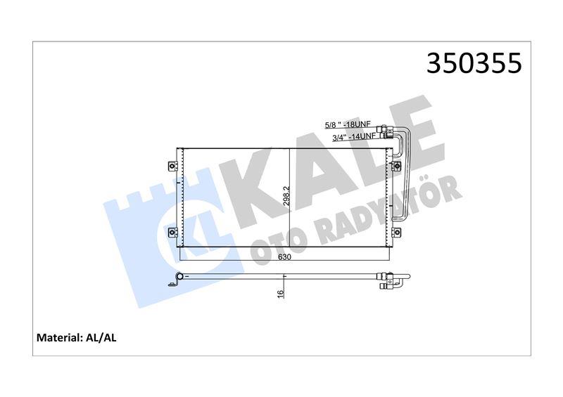 KLİMA RADYATÖRÜ MAN MAN F 2000 94=> KURUTUCUSUZ AL /BRZ 610×298×16