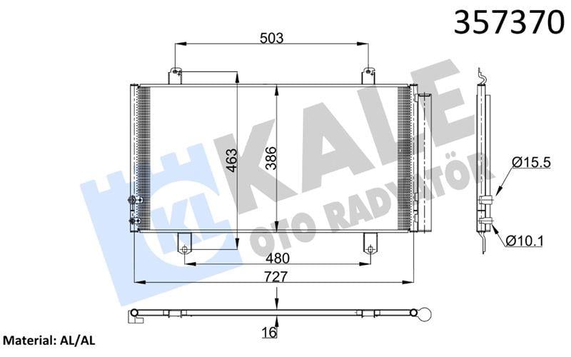 KLİMA RADYATÖRÜ TOYOTA CAMRY 2.5 3.5 11=> KURUTUCU İLE BRAZING AL/AL 707×386×16 AL/AL