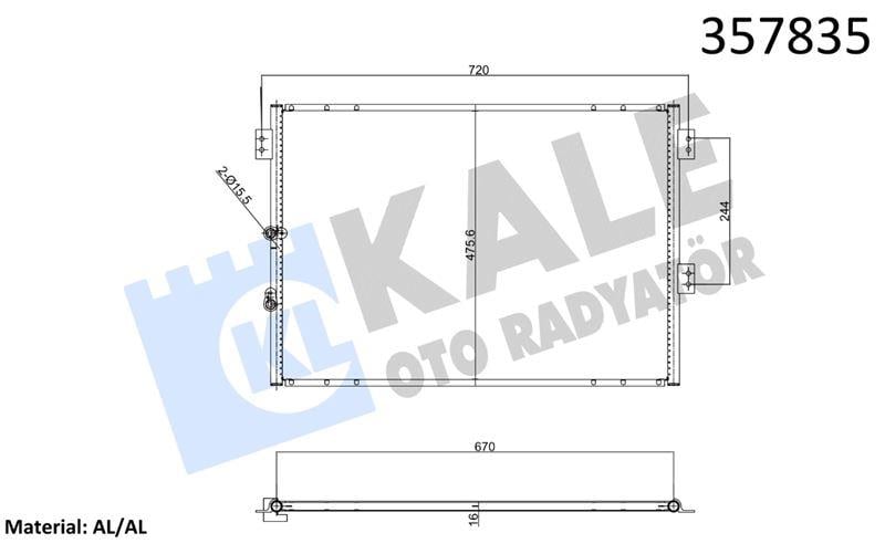 KLİMA RADYATÖRÜ TOYOTA HIACE / COMMUTER V / HIACE IV / HIACE V AL/BRZ KURUTUCUSUZ