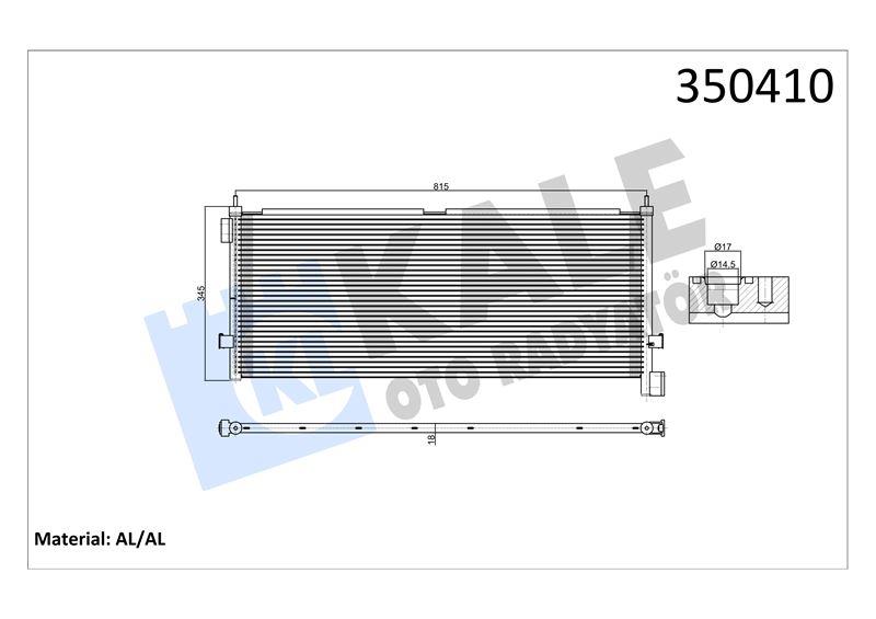 KLİMA RADYATÖRÜ VOLVO TRUCKS VOLVO FH12 93=> FH16 93=> FH 400/420/440/460/480/500/520/540 05=> KURUTUCUSUZ AL/BRZ 793×345×18
