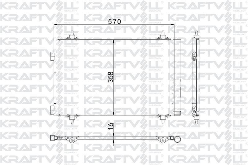 KLIMA RADYATORU(KONDANSER) C4-P307 TU5JP4(1,6 16V)-ET3J4(1,4 16V) (01-06)  BERLINGO III-PARTNER TEPE