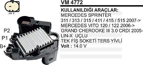 KONJEKTÖR VALEO 14,0V MERCEDES SPRINTER 313-415 LIN UCLU TEK FISLI