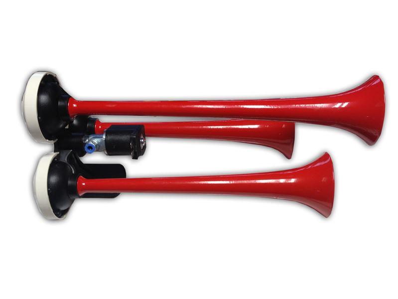 KORNA HAVALI 24V 3 BORULU DUZ KIRMIZI