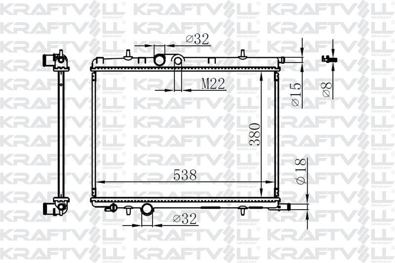 MOTOR RADYATORU (380×538×26) P206 1,6i/1,4HDI 98-> MANUEL> BRAZING