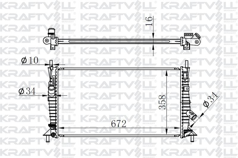 MOTOR RADYATORU (672×358×16) FOCUS 1,4TDCI 05-> MANUEL> BRAZING