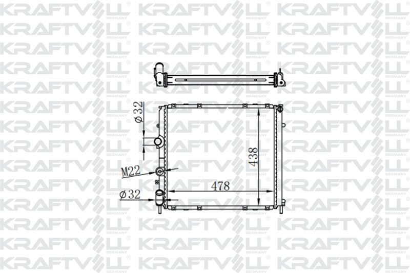 MOTOR RADYATORU KANGOO 1,5DCI / 1,9 EXPRESS 1,9 F8Q KLIMASIZ (478*438*32) BRAZING (MT)