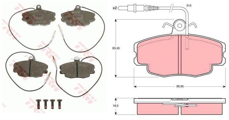 ÖN BALATA DİSK CITROEN ZX (91-98) (99.95x63.45x18)
