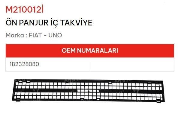 ÖN PANJUR İÇ TAKVİYE UNO