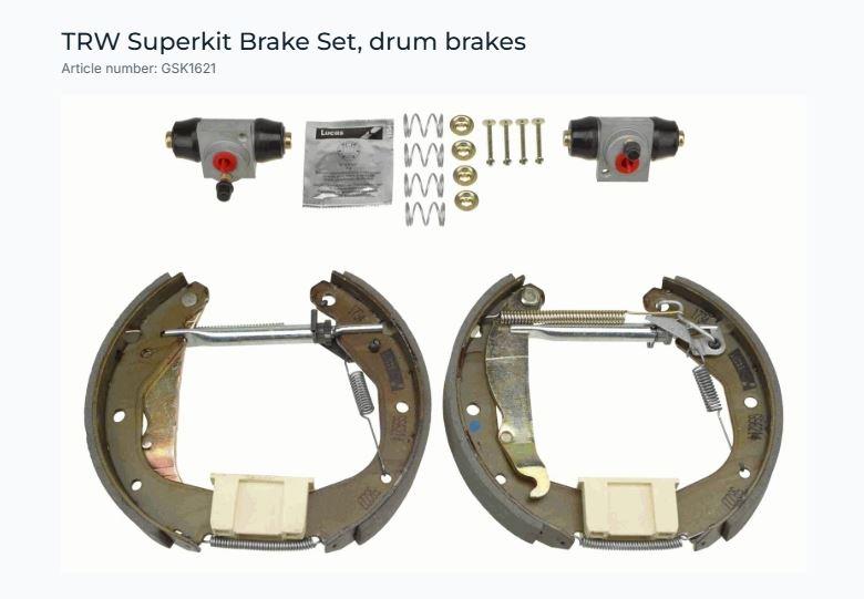 PAPUÇLU BALATA KİTİ OPEL KADETT E T85 KADETT E Combo T85 KADETT E Estate Van T85 KADETT E Hatchback T85 VAUXHALL ASTRA Mk II Belmont T85 ASTRA Mk II Estate T85 ASTRA Mk II Hatchback T85 KİT İÇERİĞİ GS6214 BWD119