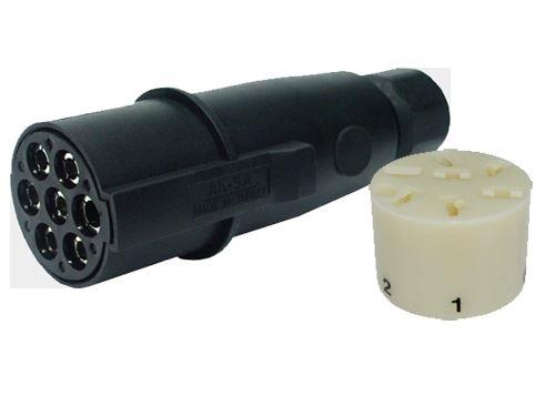 PLASTİK TIR RÖMORK PRIZI ERKEK 7LI N TİPİ SİYAH YEDILI