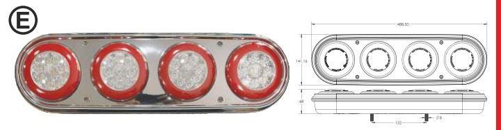 QUATTRO NEON LED STOP LAMBASI SİYAH GÖVDELİ 12V
