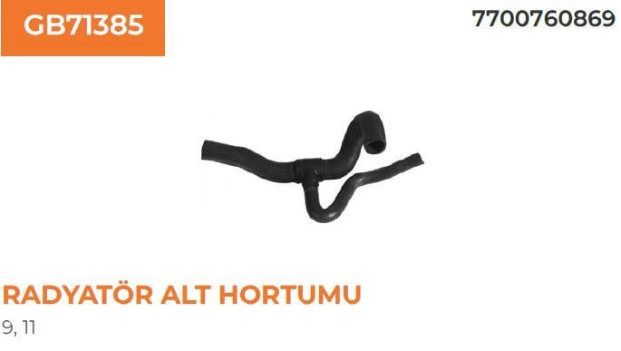 RADYATÖR ALT HORTUMU RENAULT RENAULT 9 7700760869