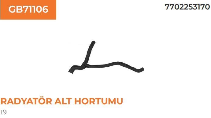 RADYATÖR ALT HORTUMU RENAULT RN19 1,4-1,6 D 770225