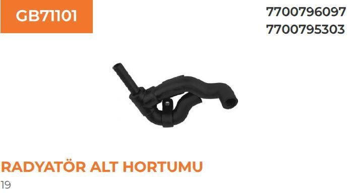 RADYATÖR ALT HORTUMU RENAULT RN19 1,4-1,8 TXE 7700