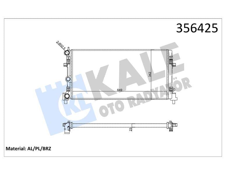 RADYATÖR AUDI A1 10=> - SEAT IBIZA IV TOLEDO IV 08 => - SKODA FABIA II RAPID ROOMSTER 06=> - VOLKSWAGEN POLO 09=> 1.2 1.6 1.9TDI 1.2/1.4TSI 1.2TFSI (MT) [23MM] AL/MKNK