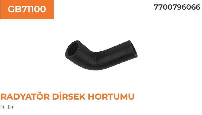 RADYATÖR DİRSEK HORTUMU R19 R9 1.4 1.7 1.8 1.9