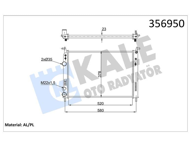RADYATÖR FIAT ALBEA PALIO STRADA 1.2 16V 02=> (MT) (AC) [23MM] AL/MKNK