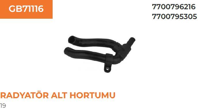 RADYATÖR HORTUMU ALT R19 D 1.7 1.8 1.9