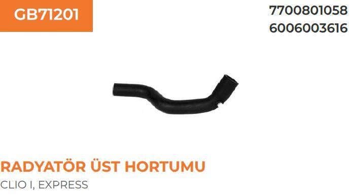 RADYATÖR HORTUMU ÜST EXPRESS -R5 CLIO 1.4 8V 85>95