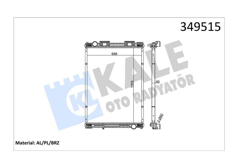 RADYATOR MAN MAN F2000 94=> M2000 00=> (MT) (ÇERÇE VESİZ) AL/BRZ 1065×688×40