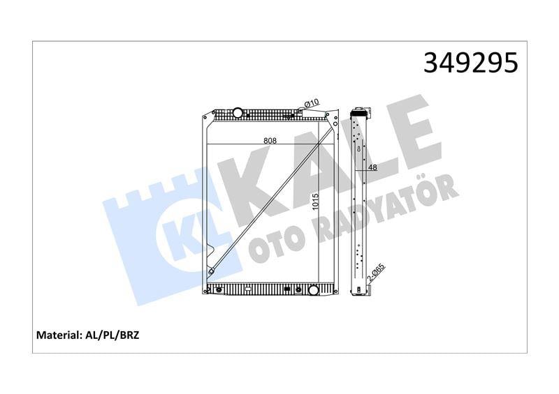 RADYATOR MERCEDES TRUCKS MERCEDES BENZ ACTROS 96<0 2 ACTROS MP2/MP3 03=> (AT) (ÇERÇEVELİ) AL/BRZ 1015×808×48