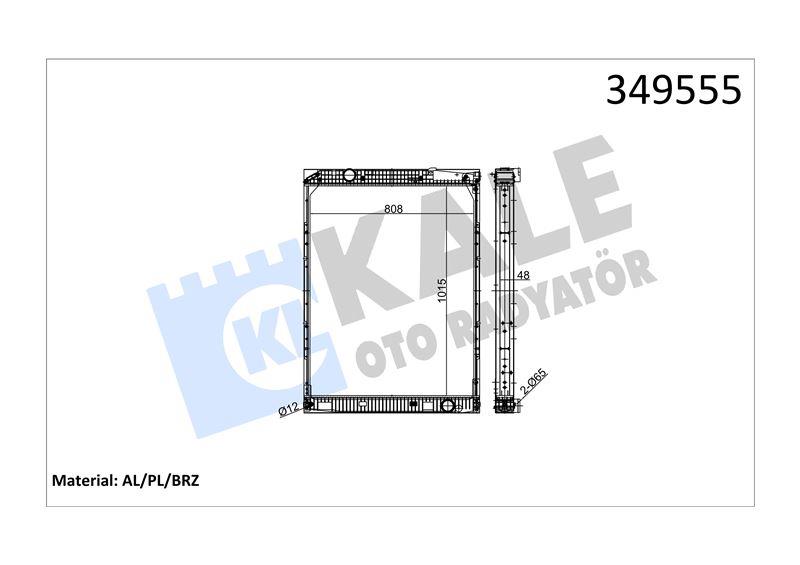 RADYATOR MERCEDES TRUCKS MERCEDES BENZ TRAVEGO O58 0 99=> (MT) (ÇERÇEVELİ) AL/BRZ 1015×808×48