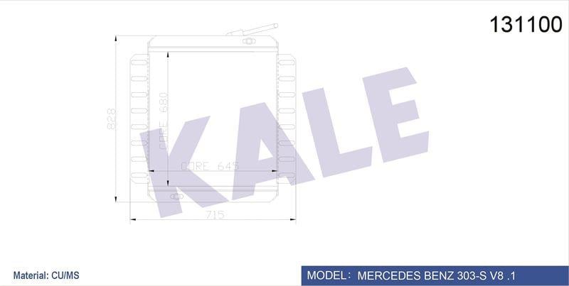 RADYATOR MERCEDES TRUCKS O303 V8 6 SIRA PS 680×645×80