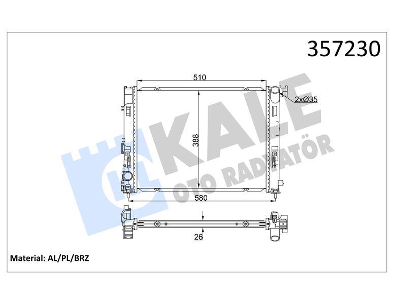 RADYATÖR NISSAN MICRA V 1.5DCI 16=> - RENAULT CLIO V 1.0 19=> (MT) [26MM] AL/BRZ