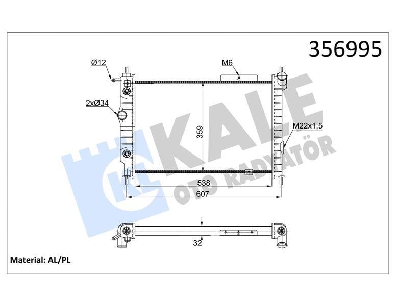 RADYATÖR OPEL ASTRA F 1.4I 1.6I 2.0I 1.7D 93<98 (A T) (NAC) [32MM] AL/MKNK