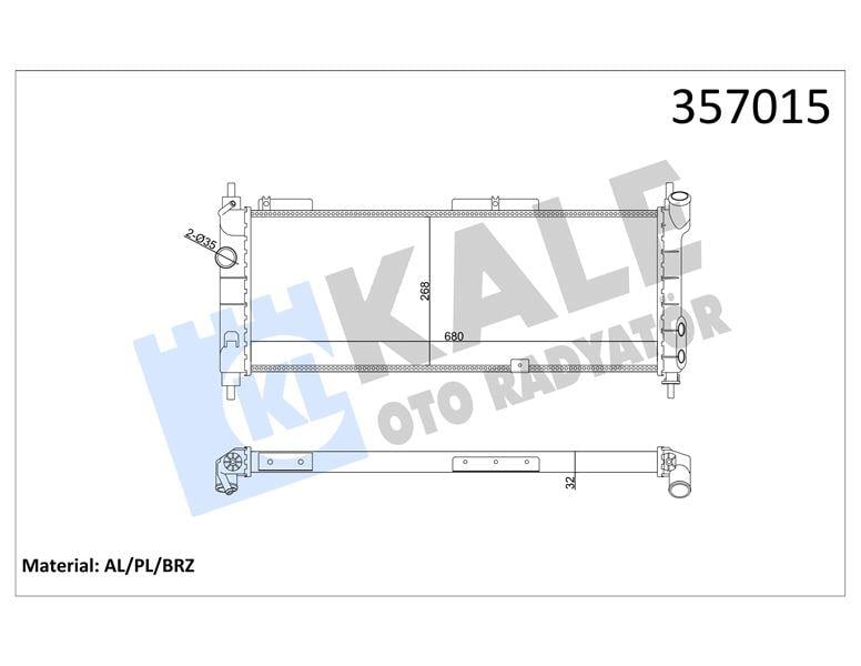RADYATÖR OPEL CORSA B COMBO TIGRA 1.2I 1.4I 1.4I/1 .6I 16V 93=> (MT) (AC) [32MM] AL/MKNK