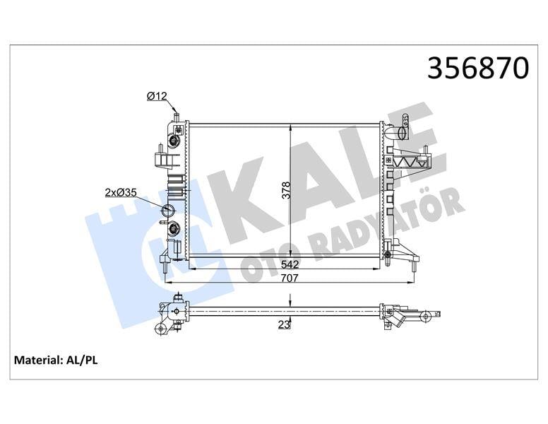 RADYATÖR OPEL CORSA C TIGRA 1.4 1.8 00=> (Z14XE) ( AT) (AC) [23MM] AL/MKNK