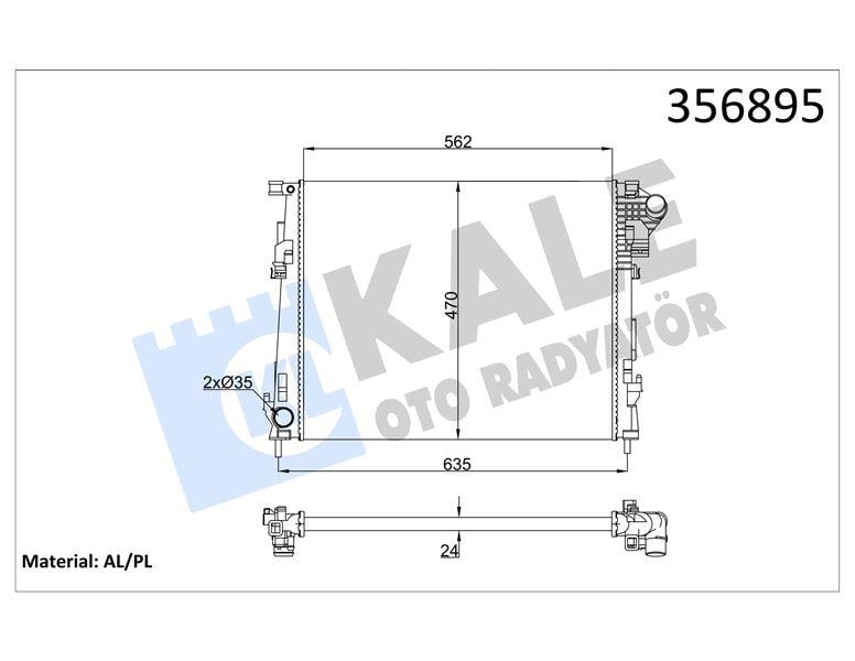 RADYATÖR RENAULT TRAFIC II - OPEL VIVARO - NISSAN PRIMASTAR 2.0DCI/CDTI 06=> (MT) [24MM] AL/MKNK