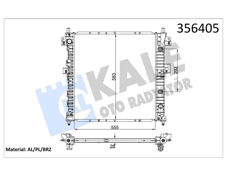 RADYATÖR SSANGYONG ACTYON 2.0XDI 11=> KYRON 2.0/2. 7XDI 05=> (AT) [26MM] AL/BRZ