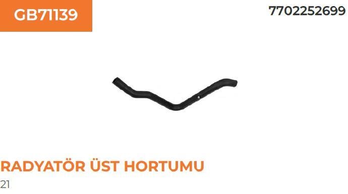 RADYATÖR ÜST HORTUMU RENAULT R 21 MENAGER 77022526