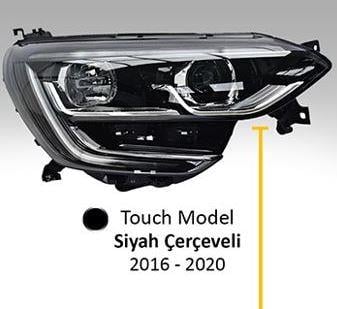 RENAULT MEGANE IV 2017- FAR TOUCH MODEL SİYAH ÇERÇEVELİ MOTORLU SOL (LED+BALLAST) 260601571R