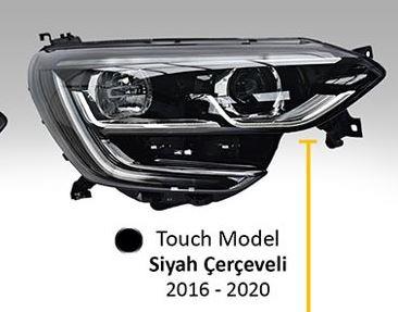 RENAULT MEGANE IV 2017- FAR TOUCH MODEL SİYAH ÇERÇEVELİ MANUEL SOL (LED+BALLAST) 260601571R