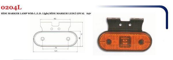 SIDE MARKER OVAL LEDLİ LAMBA 24V