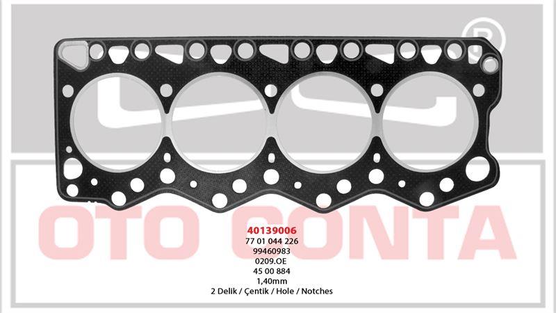 SİLİNDİR KAPAK CONTASI 1.40 MM 2 ÇENTIK MASTER TRAFIC 2.8 TD 94.40MM