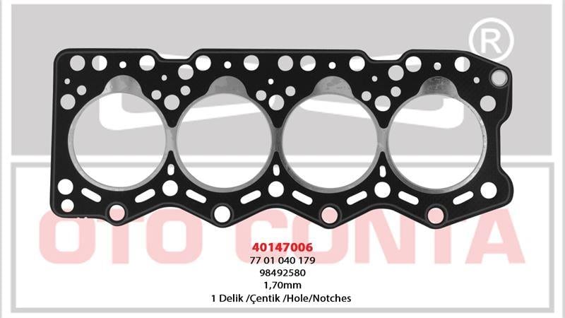 SİLİNDİR KAPAK CONTASI 1.70MM 1 DELIK MASTER TRAFIC DUCATO 2.5 2.8D