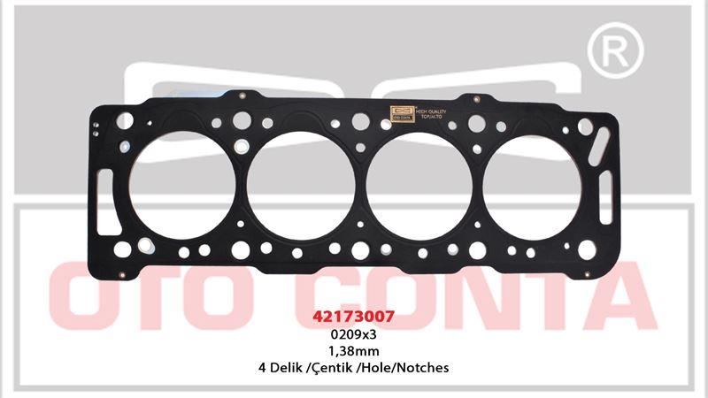 SİLİNDİR KAPAK CONTASI 4 DELIK PARTNER 1.9 BERLINGO PARTNER 1.9D DW8 SİLİNDİR KAPAK CONTASI ÇELIK MLS 4 DELIK 1.38 MM DW8 DW8B WJZ-WJY 0209×3