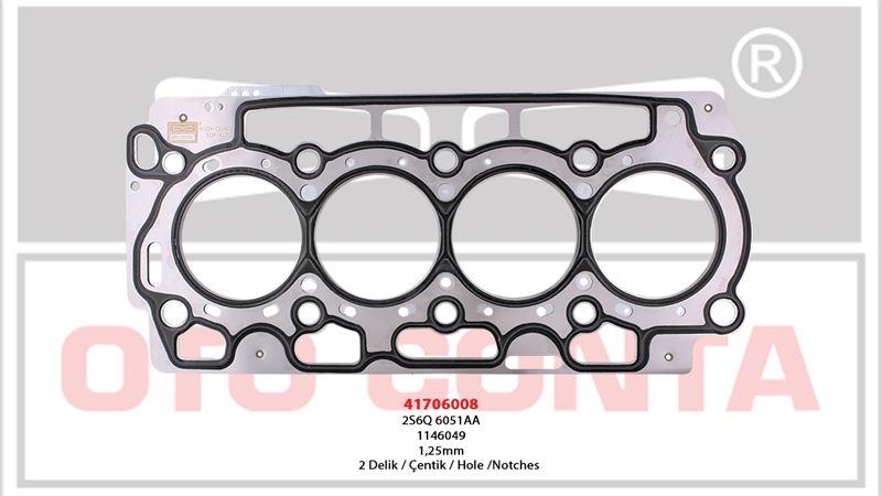 SİLİNDİR KAPAK CONTASI BIPPER FIESTA NEMO 1.4 HDI 2 DELIK P.206-BIPPER FIESTA NEMO 1.4 HDI S.K.C ÇELIK MLS 1.25MM 2 DELIK 8HS-8HT-8HX- DV4TD 0209.AC