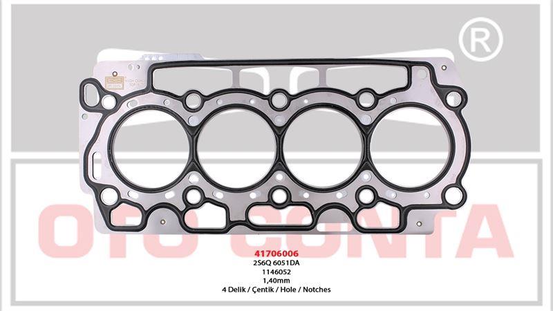 SİLİNDİR KAPAK CONTASI BIPPER FIESTA NEMO 1.4 HDI 4 DELIK P.206-BIPPER FIESTA NEMO 1.4 HDI S.K.C ÇELIK MLS 1.40MM 4 DELIK 8HS-8HT-8HX- DV4TD 0209.AG